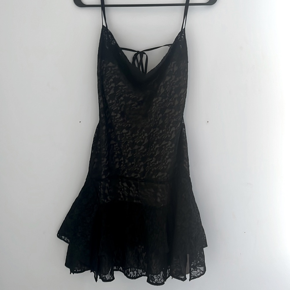 NWOT Victoria’s Secret Black Lace Spaghetti Strap Dress